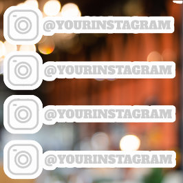 Anpassningsbar Silver Instagram Social Media Handl Klistermärken