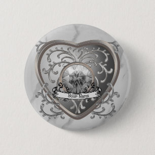Anpassningsbar Silver Jewel Fairy Heart Knapp