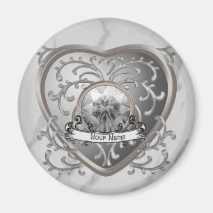 Anpassningsbar Silver Jewel Fairy Heart magnet