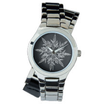 Anpassningsbar Silver Wrap Around Black Snowflake