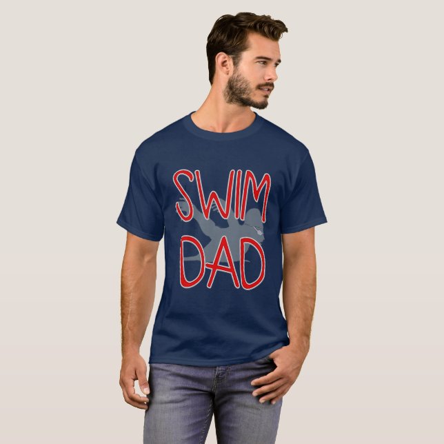 Anpassningsbar Simma Pappa Design T Shirt (Hel framsida)