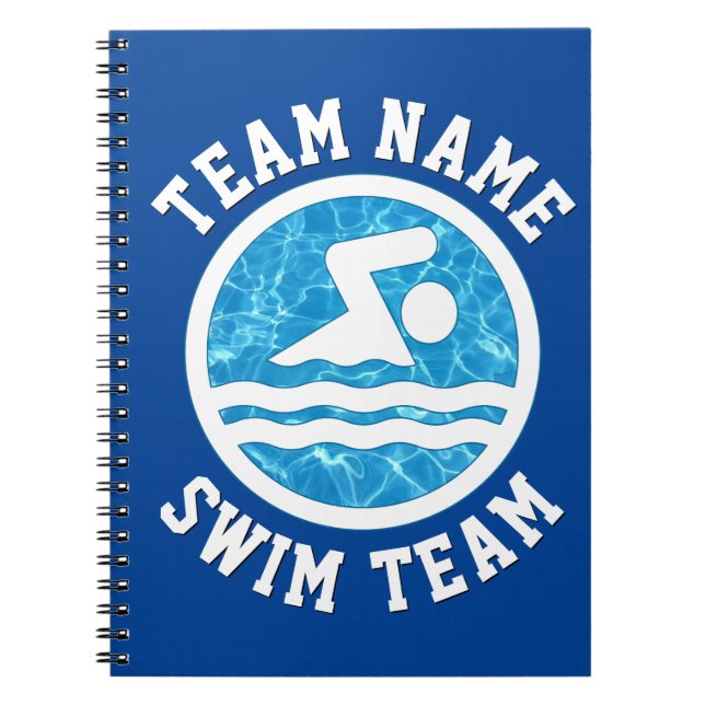 Anpassningsbar Simma Team Namn Swimming & Diving S Anteckningsbok (Framsidan)