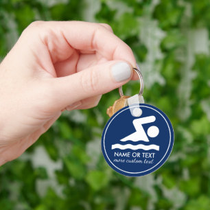 Anpassningsbar Simma Team Swimmer Namn Nyckelring