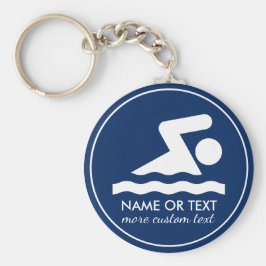 Anpassningsbar Simma Team Swimmer Namn Nyckelring