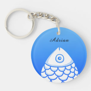 Anpassningsbar Simone Koi Carp Fish Blue White Abs
