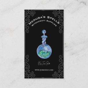 Anpassningsbar Simple Black Witchcraft Spell Flask Visitkort