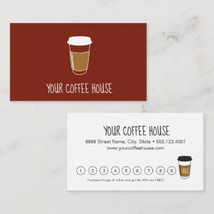 Anpassningsbar Simple Burnt Orange Coffee House-lo Lojalitetskort