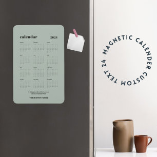 Anpassningsbar SImple Chic 2024 Dusty Grönt Calend Magnet