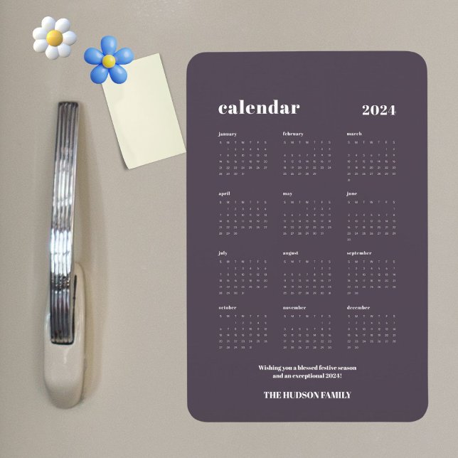 Anpassningsbar SImple Chic 2024 Graphite Lila Cale Magnet (Skapare uppladdad)
