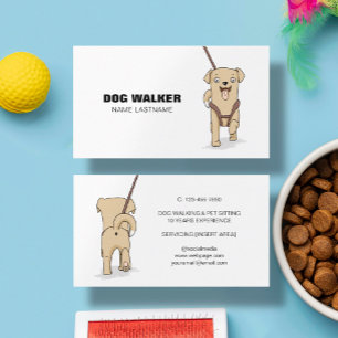 Anpassningsbar Simple Cute Hund Walking Sitta Serv Visitkort
