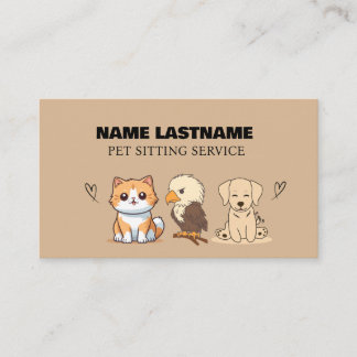 Anpassningsbar Simple Cute Pet Service Kraft Busin Visitkort