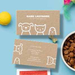 Anpassningsbar Simple Cute Pets Pet Sitter Rustic  Visitkort