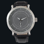 Anpassningsbar Simple Dentist Orthodontist Office  Armbandsur<br><div class="desc">Ett professionell sätt att främja ditt företag utan att ens försöka. En enkel design med text överst och grund. Lägg till din praktik namn överst och en kort-tagg eller en fångstfras om verksamheten i tandvård. På en grått-bakgrund är det en underbar färg för din träning. När du skriver in texten...</div>