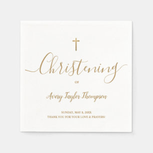 Anpassningsbar SImple Guld Kor Christening Script Pappersservett