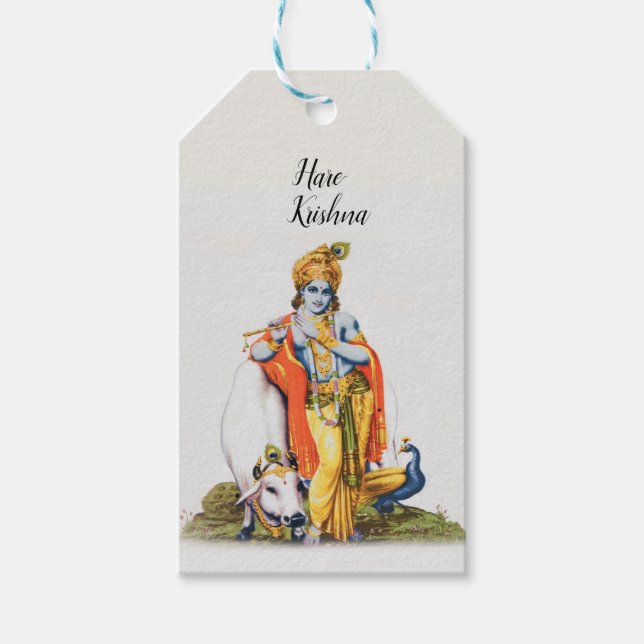 Anpassningsbar Simple Lord Krishna med märkning om Presentetikett (Framsidan)