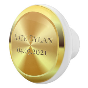 Anpassningsbar Simulated Engraved Guld Knopp