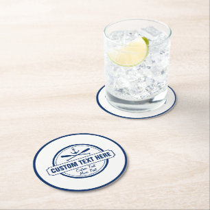 Anpassningsbar Sjö, Beach House & Boat Nautical A Underlägg Papper Rund