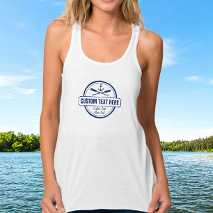 Anpassningsbar Sjö, Beach House & Boat Nautical An Linne Med Racerback