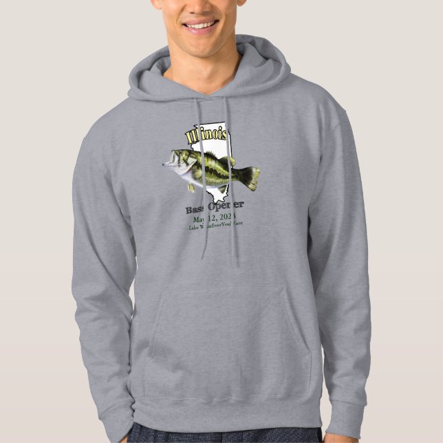 Anpassningsbar Sjö/Date Illinois Bass-öppningsljus Hoodie (Framsida)