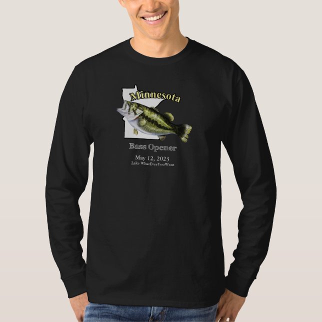 Anpassningsbar Sjö/Date Minnesota Bass-Mörk T Shirt (Framsida)