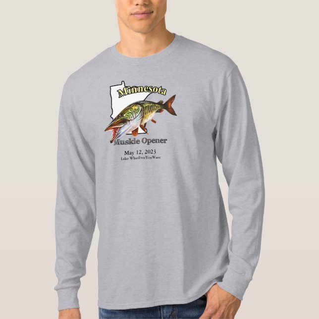 Anpassningsbar Sjö/Date Minnesota Muskie Open Ligh T Shirt (Framsida)