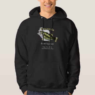 Anpassningsbar Sjö/Date Wisconsin Bass-Mörk Hoodie