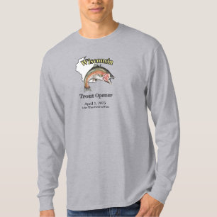 Anpassningsbar Sjö/Date Wisconsin Trout-öppnare Mö T Shirt