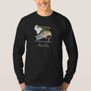 Anpassningsbar Sjö/Date Wisconsin Walleye-öppnare T Shirt