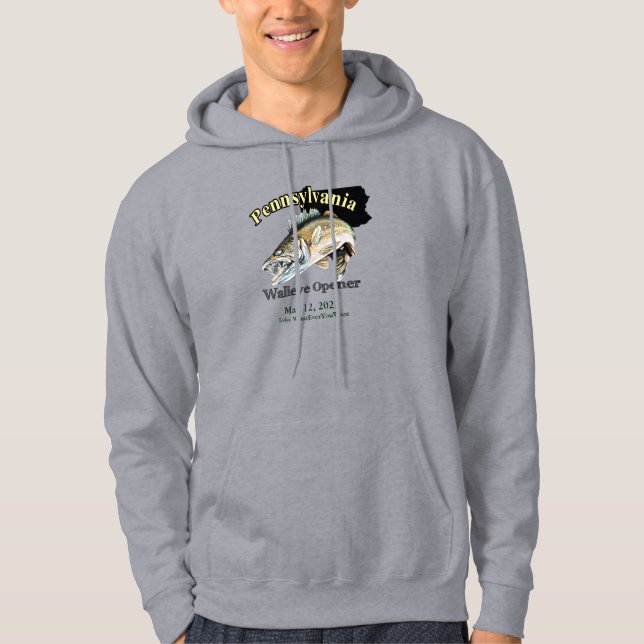 Anpassningsbar Sjö/Datum Pennsylvania Walleye-öppn Hoodie (Framsida)