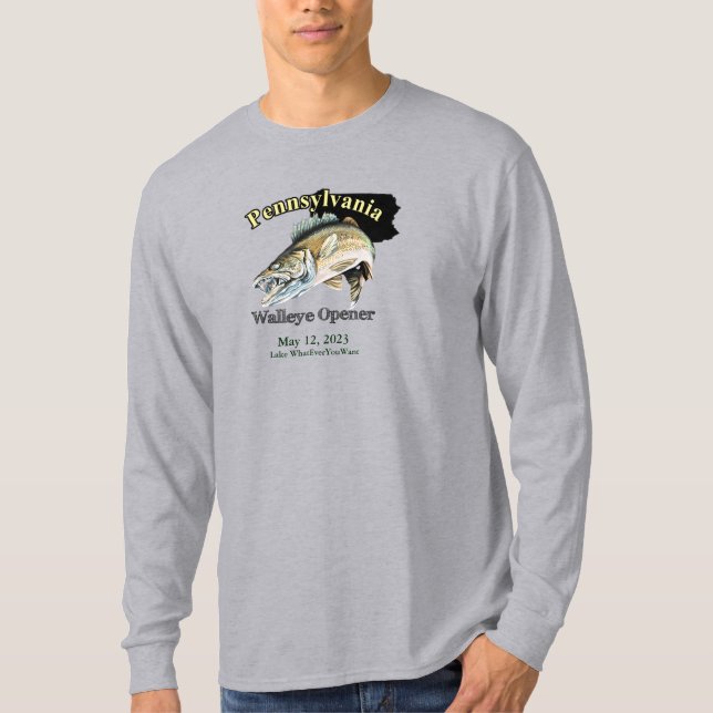 Anpassningsbar Sjö/Datum Pennsylvania Walleye-öppn T Shirt (Framsida)