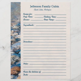 Anpassningsbar Sjö House Recipe Page