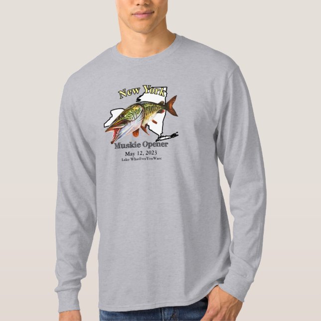 Anpassningsbar Sjö/New York Muskie Open Light T Shirt (Framsida)