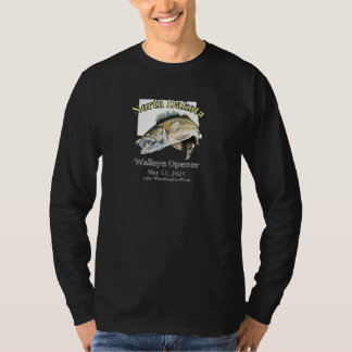 Anpassningsbar Sjö och Date North Dakota Walleye-ö T Shirt