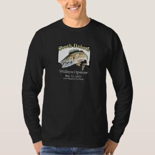 Anpassningsbar Sjö och Date South Dakota Walleye O T Shirt