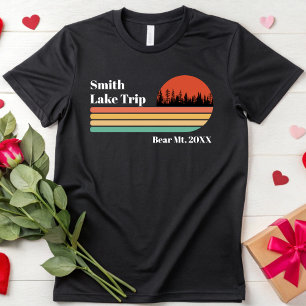 Anpassningsbar Sjö Retro Family Vacation Camping f T Shirt