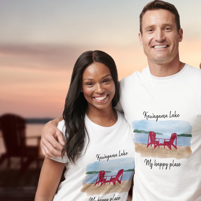 Anpassningsbar Sjö View "My Lycklig Ställe T Shirt (Make every day a lake day!)