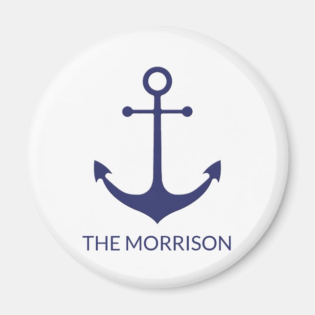 Anpassningsbar Sjöfartsankarpunkt i namn - marinbl Magnet (Framsidan)