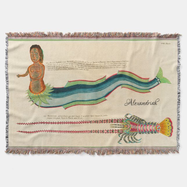 Anpassningsbar Sjöjungfru Lobster Navy Coastal Dec Filt (Framsidan)