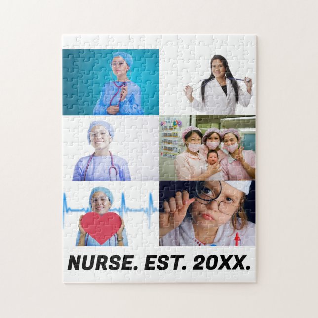 Anpassningsbar Sjuksköterska EST 20XX 6 fotokollag Pussel (Vertikal)