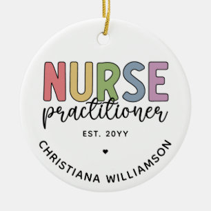 Anpassningsbar Sjuksköterska NP Nurse Studenten Julgransprydnad Keramik