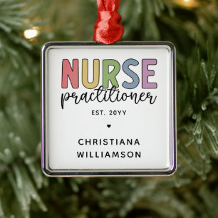 Anpassningsbar Sjuksköterska NP Nurse Studenten Julgransprydnad Metall