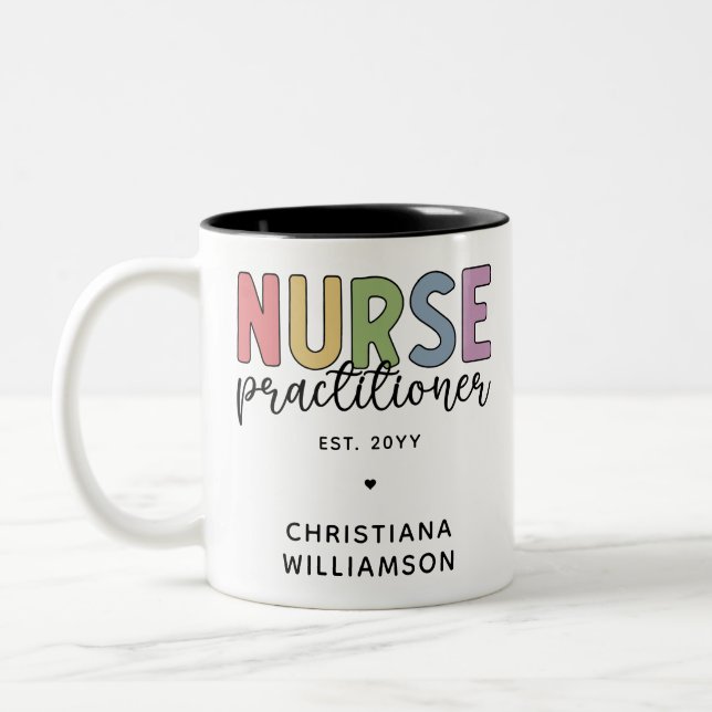 Anpassningsbar Sjuksköterska NP Nurse Studenten Två-Tonad Mugg (Vänster)