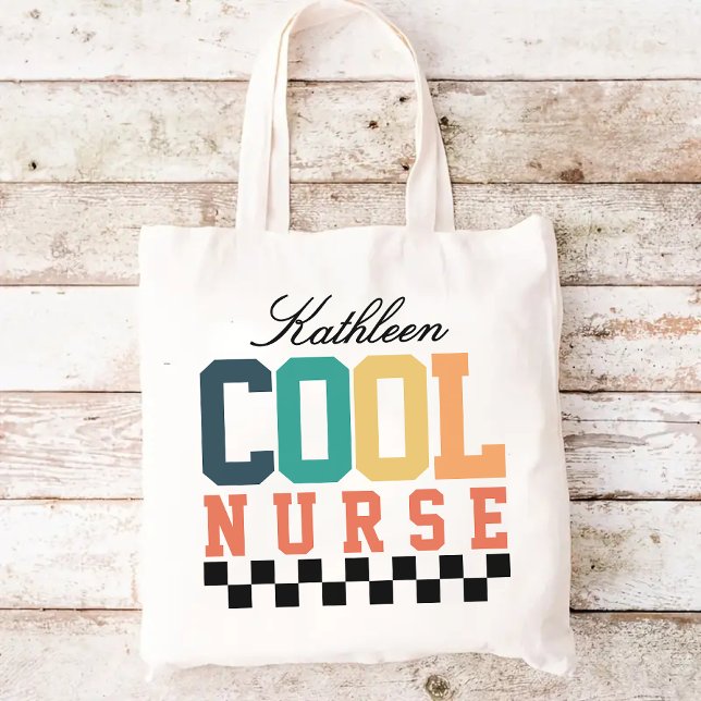 Anpassningsbar sjuksköterska, sjuksköterska, gåva, tygkasse (nurse gift, nurse appreciation gift, custom name tote bag, graduation gift for her, nurse tote bag,)