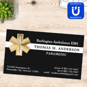 Anpassningsbar Sjukvårdare EMS EMT Ambulance Akut Magnetiska Visitkort