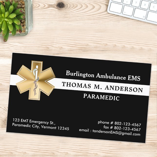 Anpassningsbar Sjukvårdare EMS EMT Ambulance Akut Visitkort (Skapare uppladdad)