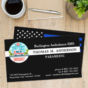 Anpassningsbar Sjukvårdare EMT Ambulance Service E Visitkort