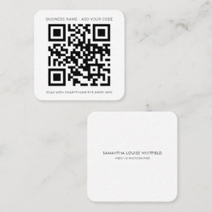 Anpassningsbar Skapar din egen minimalistisk QR-ko Fyrkantigt Visitkort