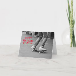 Anpassningsbar Skateboard-födelsedag eller tackkor Tack Kort