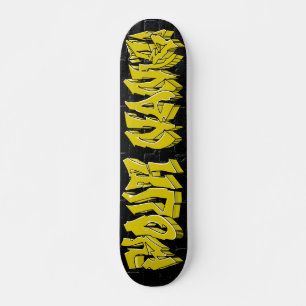 ANPASSNINGSBAR SKATEBOARD GRAFFITI WILDSTYLE GULD