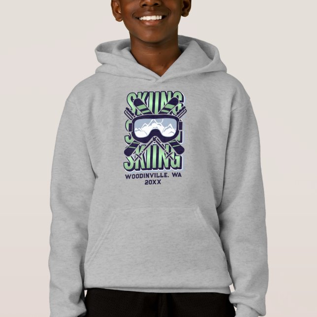 Anpassningsbar Ski-hoppplats, platsdatum Namn T Shirt (Framsida)